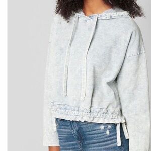Blank NYC Denim Look Cropped Hoodie